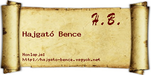 Hajgató Bence névjegykártya
